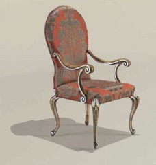 Стул обеденный с округлой спинкой и изогнутыми подлокотниками - mfmn/0516