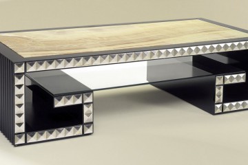 Кофейный столик с нижней полкой из прозрачного стекла - mfmn/0166