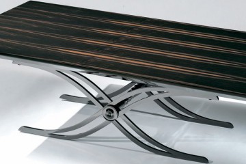 Прямоугольный кофейный столик на подстолье из хромированного металла - mfmn/0216