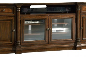 Классическая тумба из массива с резными полуколоннами на фасаде - hkf/1903