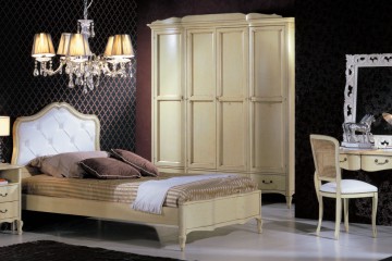 Спальный гарнитур цвета слоновой кости в стиле прованс - matx/0237