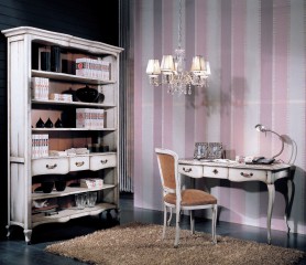 Кабинет с белой патинированной мебелью - matx/0239