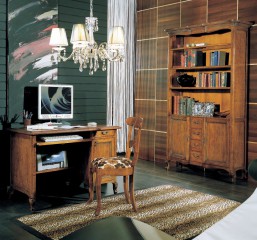 Кабинет с коричневой патинированной мебелью - matx/0240