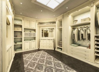 Гардеробная комната из древесины цвета слоновой кости - mgdt/0137