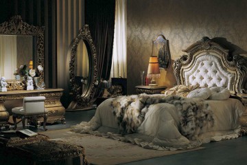 Гарнитур для спальни с коричневой фактурной мебелью - mcpt/164