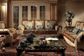 Гарнитур для гостиной с мягкой мебелью в бежево-коричневых тонах - mcpt/119