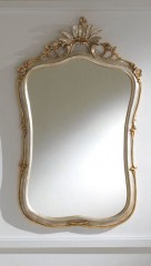 Нежное прямоугольное зеркало со скругленными краями и резьбой - msvgf/0102