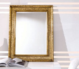 Прямоугольное зеркало в золотистой раме с точечным фактурным рисунком - msvgf/0149