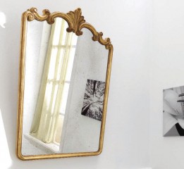 Прямоугольное зеркало со скругленными углами и фигурным верхним краем - msvgf/0148