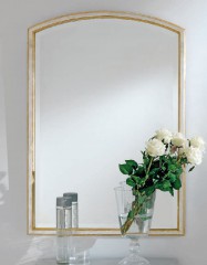 Элегантное прямоугольное зеркало в бело-золотой раме - msvgf/0170