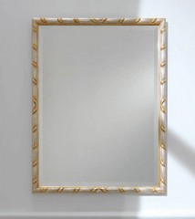 Элегантное прямоугольное зеркало в серебристо-золотой раме - msvgf/0155