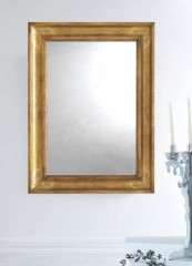 Элегантное прямоугольное зеркало в золотистой раме с точечным узором - msvgf/0133