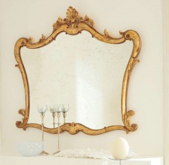 Фигурное светло-коричневое зеркало с резьбой - msvgf/0050