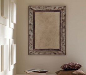 Стильное зеркало с темной рамой в стиле примитивизма - msvgf/0132
