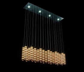 Прямоугольная люстра с 27 стеклянными подвесными плафонами - mlb/056