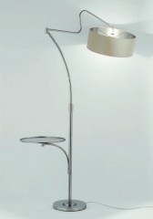 Бежевый торшер со столиком из дымчатого стекла - pzg/360