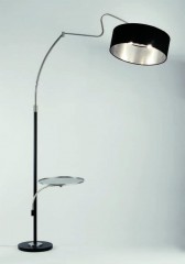 Черный современный торшер со столиком - pzg/362