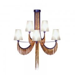 Бра с золотистыми цепочками и 5 белыми плафонами - pzg/185