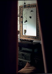 Прямоугольное зеркало в расписной раме - pzg/401