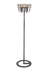 Серебристый торшер с 5 плафонами из стеклянных кристаллов - pzg/088