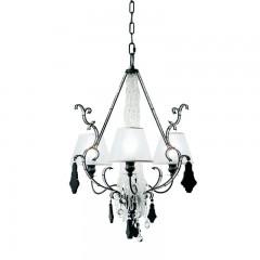 Бело-черная люстра с 3 абажурами - pzg/205