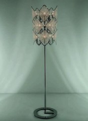 Торшер с плафоном из тонированных стеклянных бусин в ромбах - pzg/068