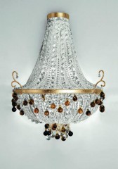 Фигурное бра из стеклянных бус с коричневыми шарами - pzg/343