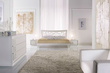 Белый гарнитур для спальни с резными ветвями - mmego/0618