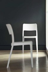 Белый обеденный стул с изогнутыми задними ножками - msilm/0050