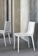 Белый обеденный стул с изогнутым сиденьем - msilm/0051