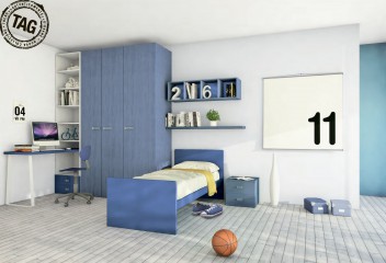 Гарнитур для детской в бело-синих тонах - msilm/0005