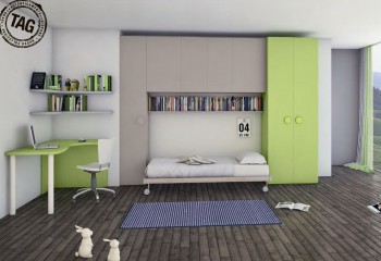 Гарнитур для детской в серо-зеленых тонах - msilm/0014