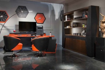 Черный кабинет с оранжевыми акцентами - fmi/170