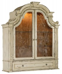 Верхняя часть витрины из массива в отделке белым лаком с патиной - hkf/1950