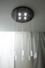 Круглая люстра с длинными стеклянными подвесками - kpt/006