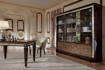 Кабинет кофейного оттенка с большой витриной - tur/645