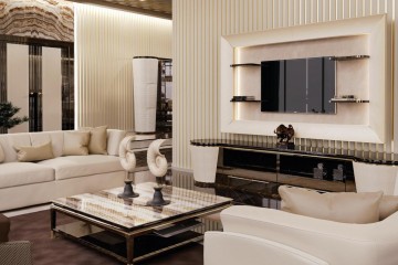 Бежевый мраморный стол на коричневом основании - tur/511