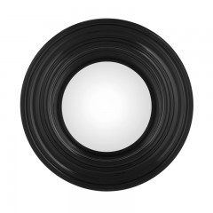 Круглое зеркало в объемной черной раме с лаковым покрытием - eich/0710