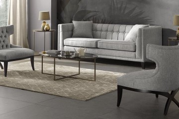 Серая гостиная со стеклянными столиками - svd/899