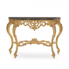 Консоль с мраморной столешницей на резном позолоченном основании - svd/063
