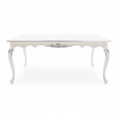 Классический стол на подстолье с серебристой рельефной резьбой - svd/315