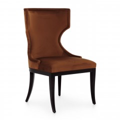 Бархатный стул орехового оттенка со стеганым орнаментом на спинке - svd/454