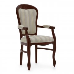 Стул с мягкими подлокотниками в полосатой текстильной обивке - svd/730