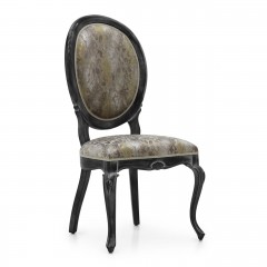 Стул с овальной спинкой на резном каркасе с передними ножками-кабриолями - svd/738