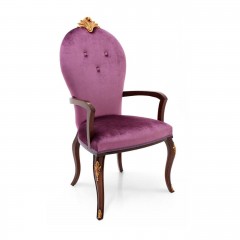 Бархатный стул цвета фуксии с позолоченной короной - svd/666