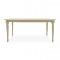 Раздвижной стол цвета слоновой кости с рифленой царгой на резных ножках - svd/277