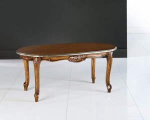 Овальный столик с серебристой отделкой - msd/166