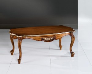 Столик орехового оттенка с фигурной столешницей - msd/131