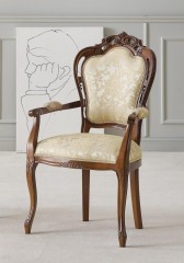 Стул на резном каркасе в обивке кремового оттенка - msd/241