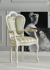 Стул с фигурной спинкой на белом каркасе - msd/255